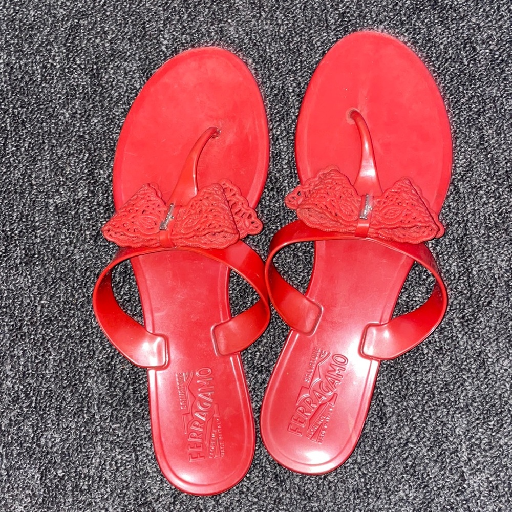 Authentic Ferragamo Red Sandals